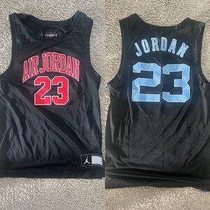 NWOT Dual Sided  Jordan DNA Distorted Jersey UNC Chicago Bulls Black/Blue Sm